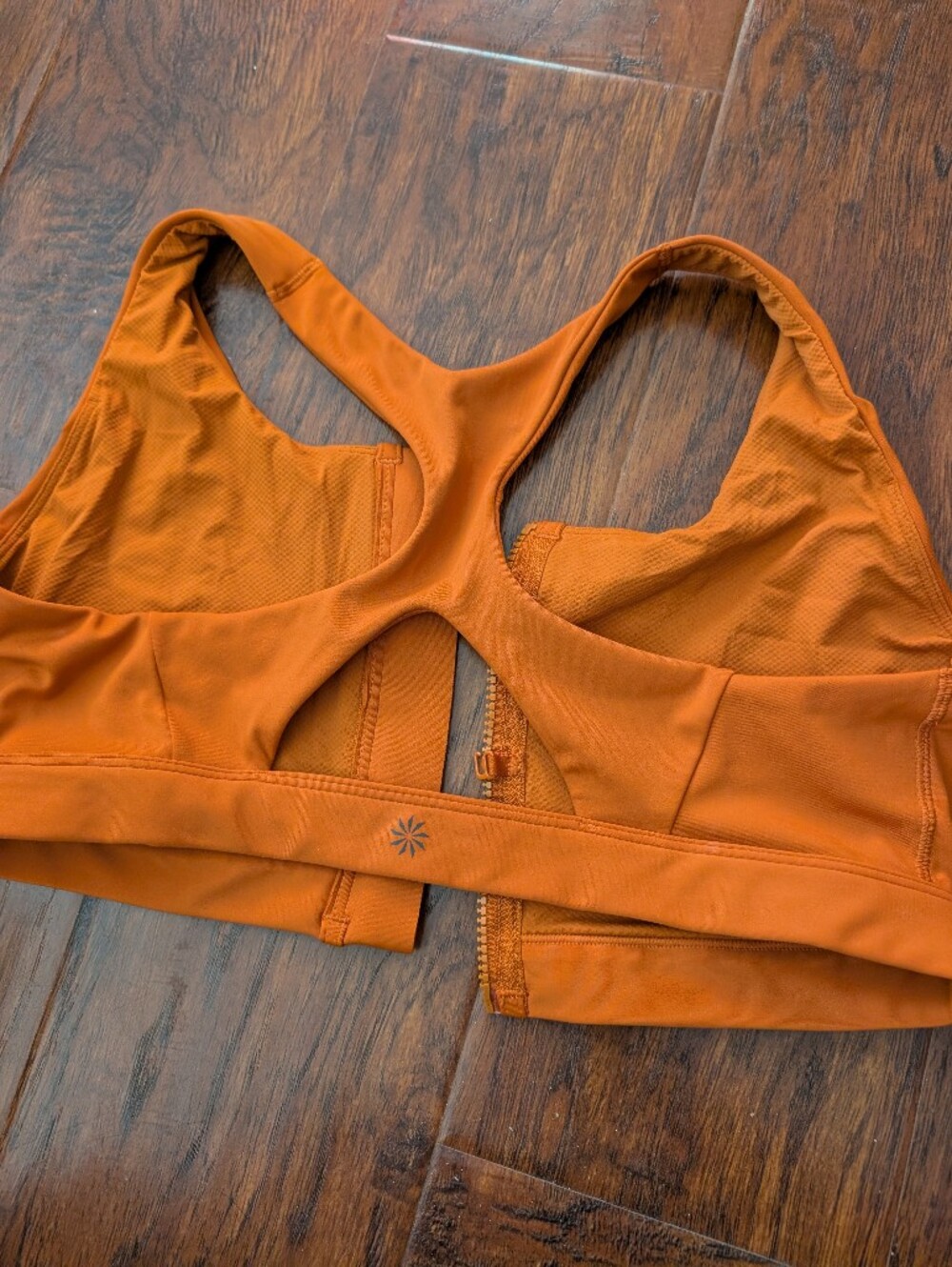 Athleta Ultimate Zip Front Bra D-DD Size XL rust Orange